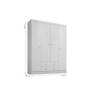Ver imagem 2 de Guarda-roupa Infantil 4 Portas 2 Gavetas Branco Helena