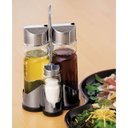 Ver mais imagens de Galheteiro de Vidro 4 Peças Vinagre Pimenta Sal Azeite Suporte Mesa Restaurante Casa Condimento Temp