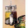 Galheteiro de Vidro 4 Peças Vinagre Pimenta Sal Azeite Suporte Mesa Restaurante Casa Condimento Temp - 8