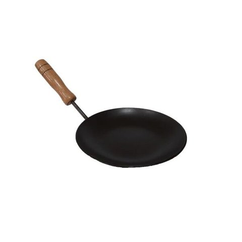 Chapa Disco Arado Frita Ovo Chapa de Aço Cabo Madeira 17cm