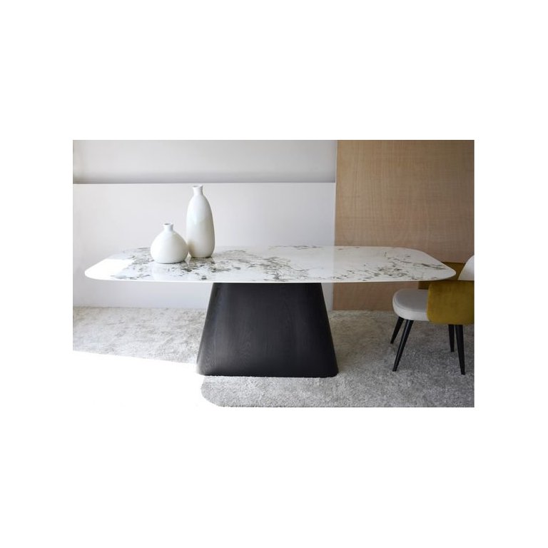 Mesa Cone Retangular 160x90cm Base Ébano Modelar Moveis Mesa de Jantar Retangular