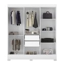 Ver imagem 3 de Guarda Roupa Casal 6 Portas 3 Gavetas Prático - Branco Demóbile