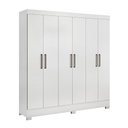 Ver imagem 2 de Guarda Roupa Casal 6 Portas 3 Gavetas Prático - Branco Demóbile