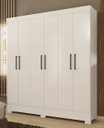Ver imagem 1 de Guarda Roupa Casal 6 Portas 3 Gavetas Prático - Branco Demóbile
