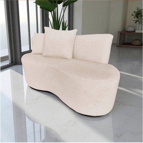 Namoradeira Sofá 2 Lugares Yara Orgânica Suede Marfim
