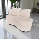 Ver imagem 1 de Namoradeira Sofá 2 Lugares Yara Orgânica Suede Marfim