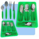 Ver imagem 3 de Cj Talheres 25 Pçs - Verde