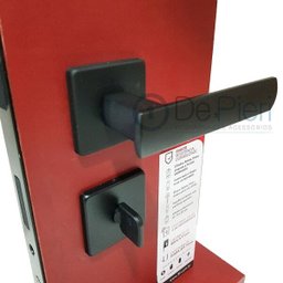 Fechadura 3F 840B817PF Banheiro Quadrada Preto Fosco 55mm - 3