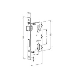 Fechadura 3F 840E81755PF Externa Quadrada Preto Fosco 55mm - 3