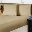 Ver imagem 1 de Jogo de Cama Lençol Queen Conforto Percal 300 Fios 3 Peças - Cáqui