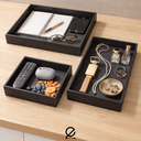 Ver imagem 1 de Kit 3 Bandejas Organizadoras Decorativas MDF Preto Multiuso