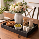 Ver imagem 3 de Kit 3 Bandejas Organizadoras Decorativas MDF Preto Multiuso