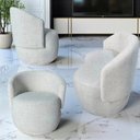 Ver imagem 1 de Kit Namoradeira + 2 Poltronas Decorativa Beatriz Orgânica Linho Bege