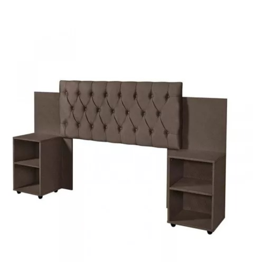 Cabeceira para Cama Box Extensível com Mesa de Apoio Classic:cinza - 6