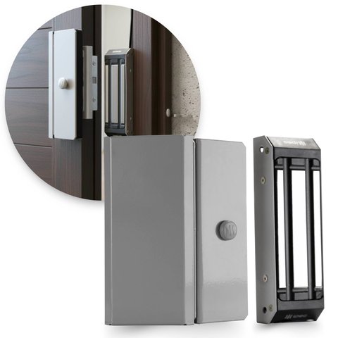 Fechadura Eletroímã M100 sem Sensor Imã Magnética Ipec - Cinza