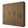 Guarda Roupa Casal 8 Portas 6 Gavetas Master 8.6 Jatobá - PR Móveis - 1