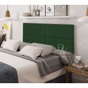 Ver imagem 1 de Cabeceira Viuva ou Solteirão em Cruz Estofada Suspensa para Quarto - 128 Cm - Verde Musgo Suede