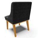 Ver imagem 7 de Kit 8 Cadeiras Estofadas para Sala de Jantar Base Fixa de Madeira Castanho Lia Suede Preto - Ibiza