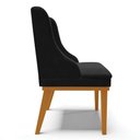Ver imagem 6 de Kit 8 Cadeiras Estofadas para Sala de Jantar Base Fixa de Madeira Castanho Lia Suede Preto - Ibiza