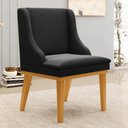 Ver imagem 2 de Kit 8 Cadeiras Estofadas para Sala de Jantar Base Fixa de Madeira Castanho Lia Suede Preto - Ibiza