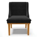 Ver mais imagens de Kit 8 Cadeiras Estofadas para Sala de Jantar Base Fixa de Madeira Castanho Lia Suede Preto - Ibiza