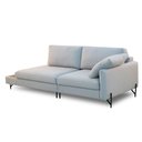 Ver imagem 1 de Sofá Sala de Estar Bipartido Living Design Moderno 270cm Mesa Lateral Pés de Ferro Jungle Linho Cinz