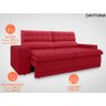 Sofá Daytona 2,30M Assento Retrátil e Reclinável Velosuede Vermelho - Netsofás - 3