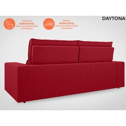 Sofá Daytona 2,30M Assento Retrátil e Reclinável Velosuede Vermelho - Netsofás - 6