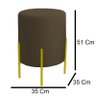 Kit 2 Puffs Orgânicos Veludo Thor com Pés de Ferro Dourado - 7 Decor Marrom - 3