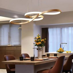 Lustre Pendente 3 em 1 Led Arco Infinito Recepçao Hall de Entrada Sala de Jantar Iluminaçao Restaura - 3