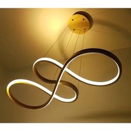 Lustre Pendente 3 em 1 Led Arco Infinito Recepçao Hall de Entrada Sala de Jantar Iluminaçao Restaura - 5