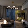 Lustre Pendente 3 em 1 Led Arco Infinito Recepçao Hall de Entrada Sala de Jantar Iluminaçao Restaura - 10