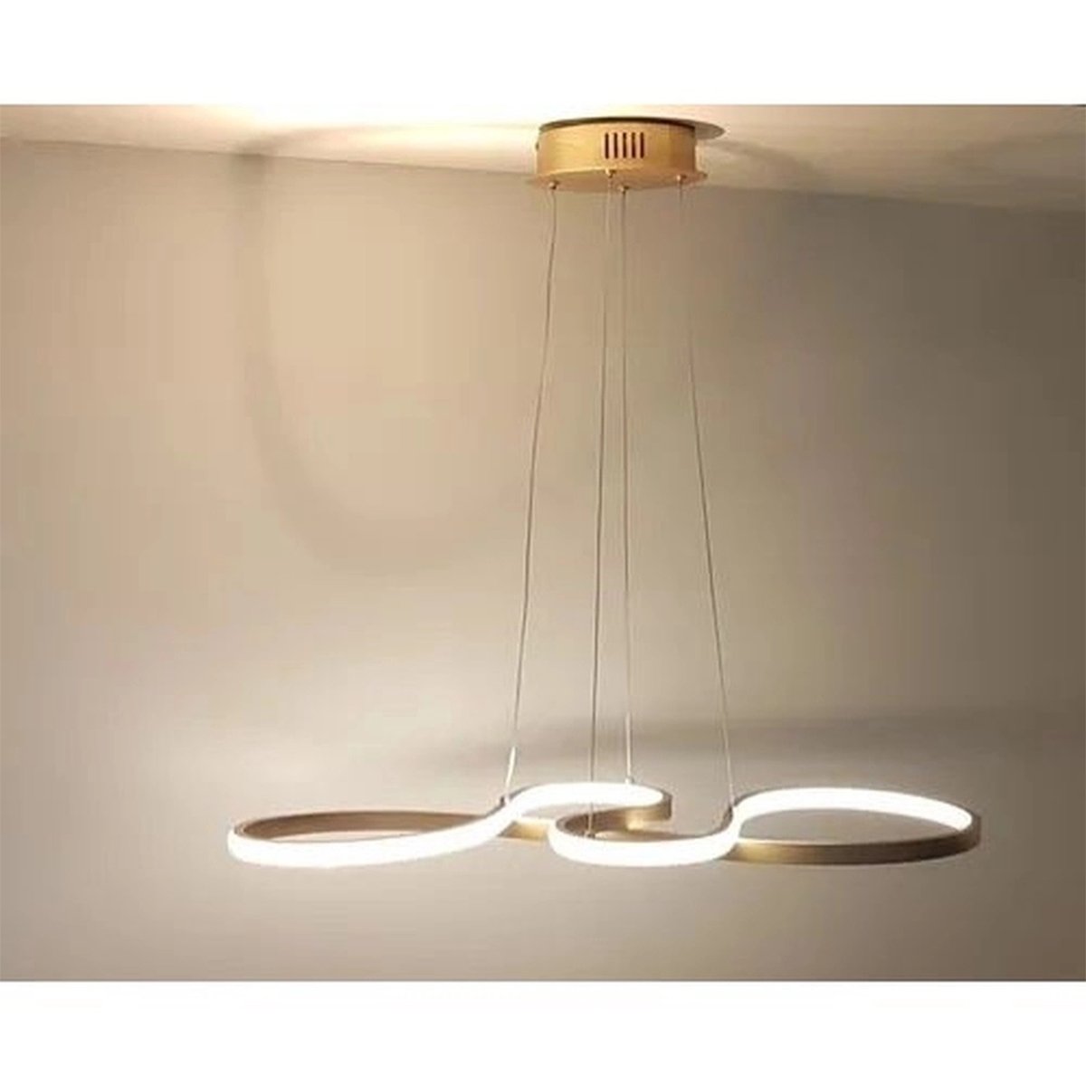Lustre Pendente 3 em 1 Led Arco Infinito Recepçao Hall de Entrada Sala de Jantar Iluminaçao Restaura - 9