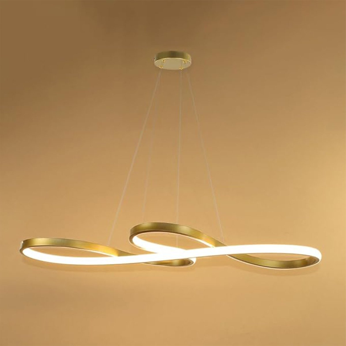 Lustre Pendente 3 em 1 Led Arco Infinito Recepçao Hall de Entrada Sala de Jantar Iluminaçao Restaura - 6