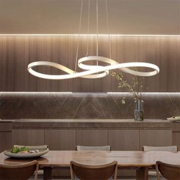 Lustre Pendente 3 em 1 Led Arco Infinito Recepçao Hall de Entrada Sala de Jantar Iluminaçao Restaura - 2