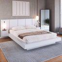 Ver imagem 3 de Cama Casal/queen com Cabeceira e 2 Mesas para Colchão 198x158cm Multimóveis Cr40144 Branco