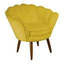 Ver imagem 3 de Conjunto Namoradeira Pétala de Flor + 2 Poltronas Pés Palito Suede Amarelo Mostarda