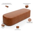 Ver imagem 5 de Puff Decorativo Orgânico para Living Quarto 140cm Doha W01 Couríssimo Camel - Lyam Decor