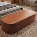 Ver imagem 2 de Puff Decorativo Orgânico para Living Quarto 140cm Doha W01 Couríssimo Camel - Lyam Decor