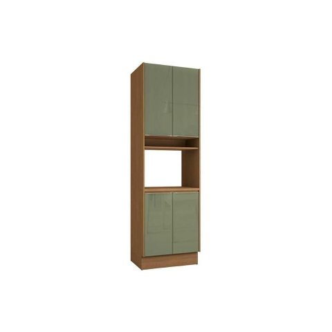 Paneleiro de Cozinha Vibra T629 C- 4 Portas e 1 Nicho P- Forno 70cm Canela-Verde Pistache Lacca -