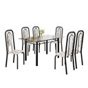 Ver imagem 2 de Conjunto de Mesa Tubular com 6 Cadeiras Lara Preto/Arabesco