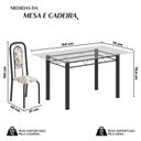 Ver imagem 3 de Conjunto de Mesa Tubular com 6 Cadeiras Lara Preto/Arabesco