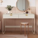 Ver imagem 4 de Escrivaninha Orgânica Pé Metal Luna 2 Gavetas 125cm Offwhite