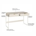 Ver imagem 7 de Escrivaninha Orgânica Pé Metal Luna 2 Gavetas 125cm Offwhite