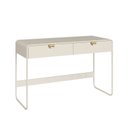 Ver imagem 2 de Escrivaninha Orgânica Pé Metal Luna 2 Gavetas 125cm Offwhite