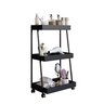 Carrinho Multiuso Organizador Prateleiras com Rodas e Travas:preto - 8