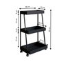 Carrinho Multiuso Organizador Prateleiras com Rodas e Travas:preto - 3