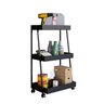Carrinho Multiuso Organizador Prateleiras com Rodas e Travas:preto - 5