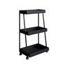 Carrinho Multiuso Organizador Prateleiras com Rodas e Travas:preto - 4