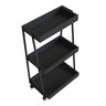 Carrinho Multiuso Organizador Prateleiras com Rodas e Travas:preto - 6